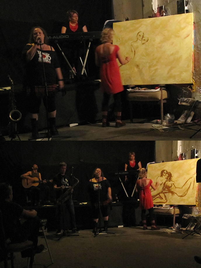 Action Painting con El Silencio de la Multitud, Poblenou