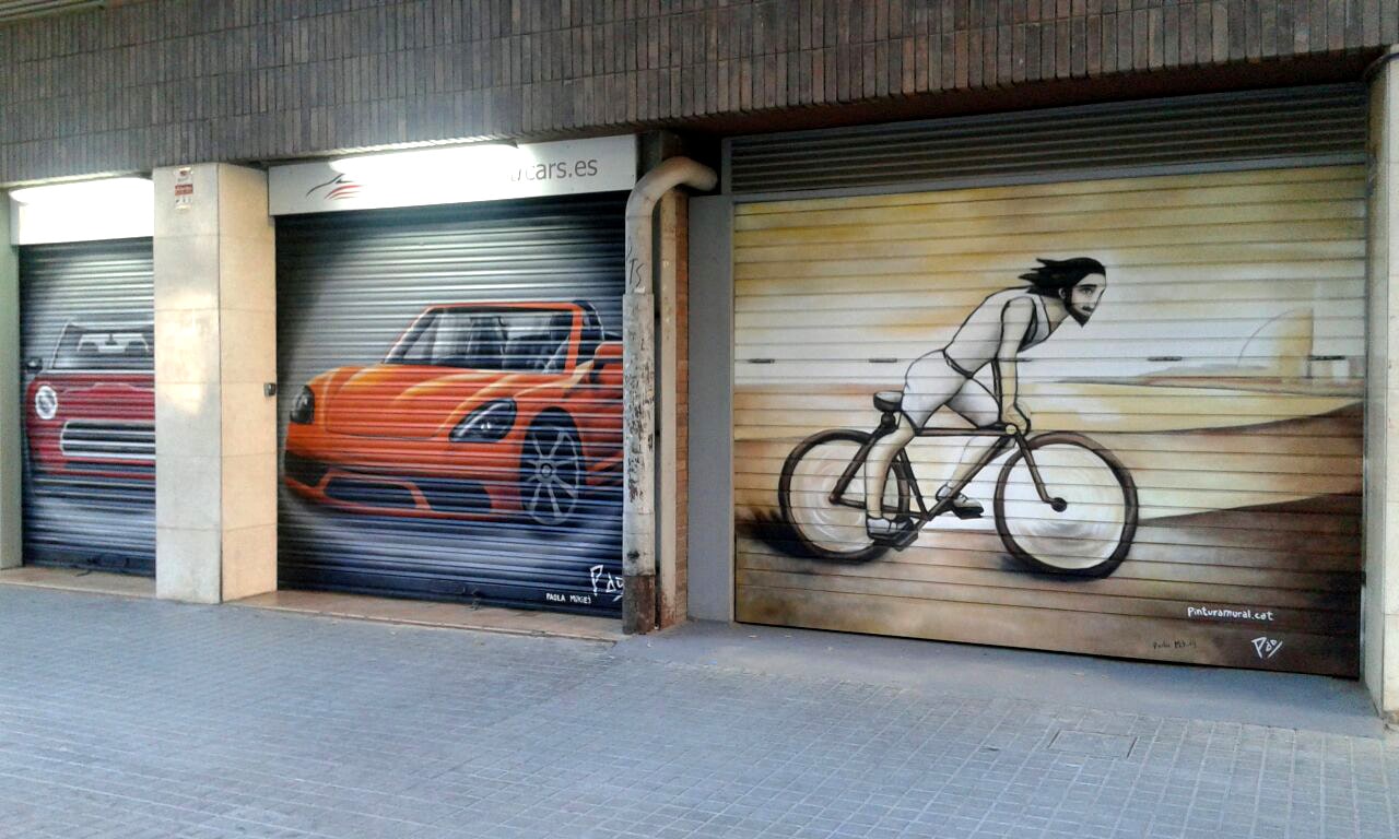 Graffiti de Ciclista en Barcelona