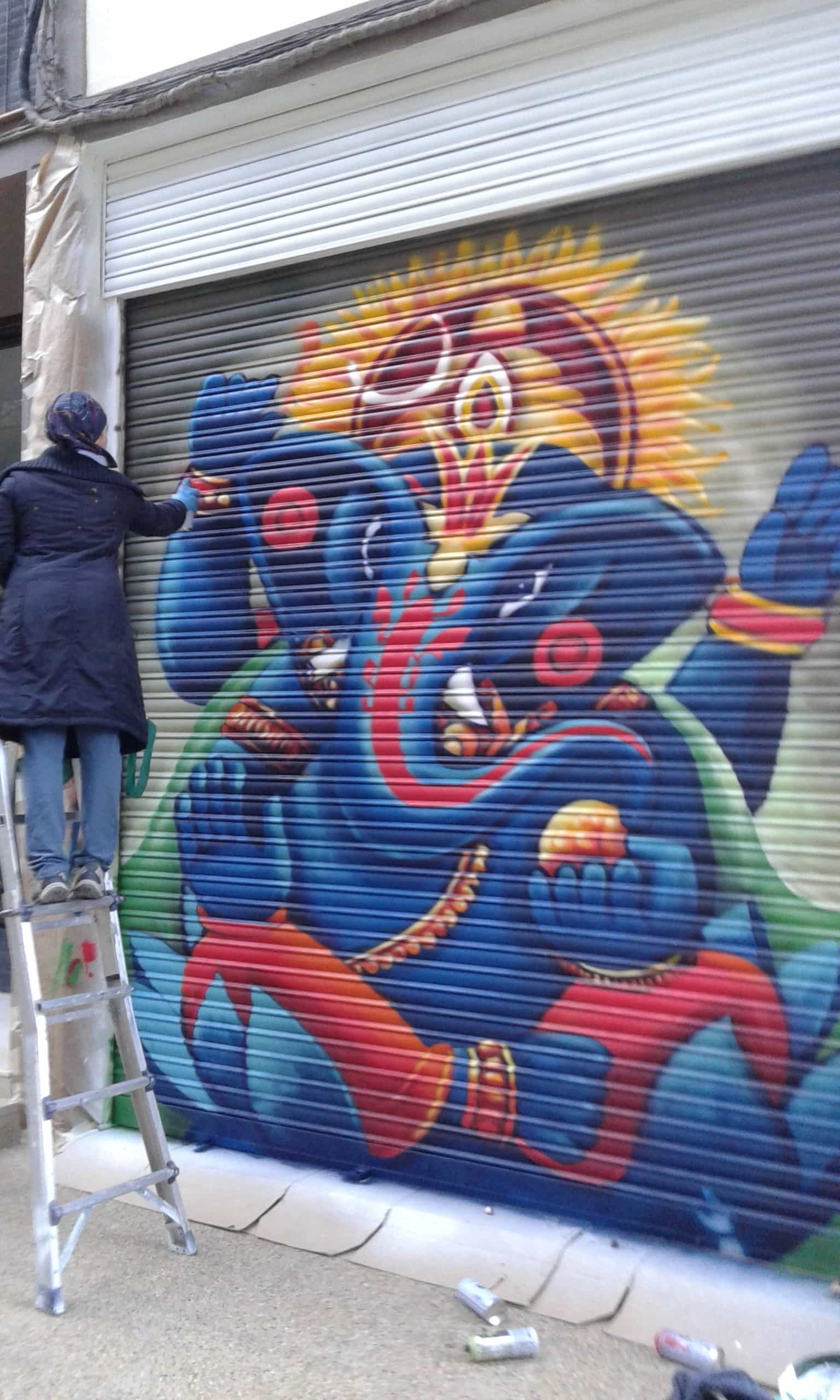 Graffiti en Persiana de Ganesha