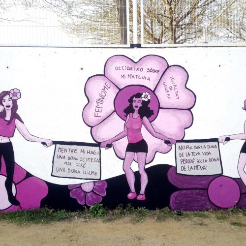 Taller de Pintura Mural Feminista en Instituto Vilamajor, Marzo 2021